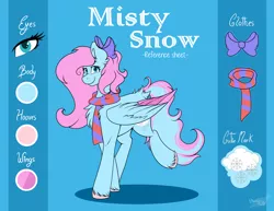 Size: 2592x2000 | Tagged: safe, artist:shamy-crist, derpibooru import, oc, oc:misty snow, pegasus, pony, clothes, female, image, mare, png, reference sheet, scarf, solo