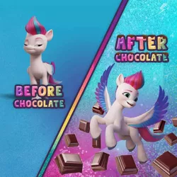 Size: 1080x1080 | Tagged: safe, derpibooru import, zipp storm, my little pony: a new generation, chocolate, food, g5, image, jpeg