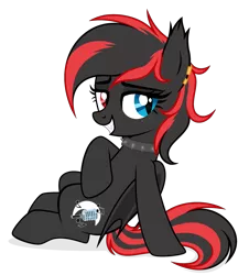 Size: 2544x2812 | Tagged: safe, artist:rioshi, derpibooru import, oc, oc:sharpe, bat pony, pony, base used, bat pony oc, bat wings, choker, collar, commission, fangs, female, heterochromia, image, mare, piercing, png, simple background, solo, solo female, spiked choker, transparent background, wings, ych result