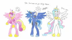 Size: 1280x711 | Tagged: safe, artist:bluelilytz, derpibooru import, princess cadance, princess celestia, princess luna, human, arm hooves, bodysuit, clothes, costume, female, human to pony, image, jpeg, living suit, mask, masking, ponysuit, traditional art, transformation