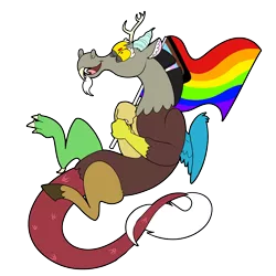 Size: 3000x3000 | Tagged: safe, derpibooru import, discord, draconequus, headcanon, image, lgbt, lgbt flag, lgbt headcanon, png, solo