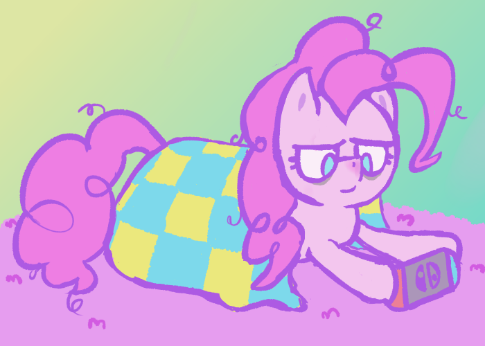 Size: 700x500 | Tagged: safe, artist:duckchip, derpibooru import, pinkie pie, earth pony, pony, my little pony: pony life, sick day, spoiler:pony life s01e13, blanket, covid-19, female, game, gaming, image, lazy, mare, nintendo, nintendo switch, png, sick, sleepy, solo, tired, tired pie