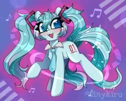 Size: 2048x1645 | Tagged: safe, artist:tinykiru, derpibooru import, ponified, earth pony, pony, hatsune miku, image, jpeg, solo, vocaloid