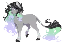 Size: 3600x2400 | Tagged: safe, artist:gigason, derpibooru import, oc, pony, unicorn, ethereal mane, female, image, looking at you, mare, offspring, parent:king sombra, parent:princess celestia, parents:celestibra, png, simple background, solo, transparent background