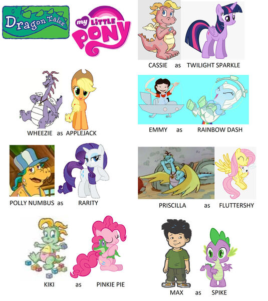 Size: 1280x1436 | Tagged: safe, artist:guihercharly, derpibooru import, angel bunny, applejack, fluttershy, gummy, pinkie pie, rainbow dash, rarity, spike, twilight sparkle, astrodash, astronaut, cassie (dragontales), cast, clothes, costume, dragon tales, emmy, glass dome, hug, image, jpeg, kiki (dragontales), laughing, mane seven, mane six, max (dragontales), my little pony logo, polly nimbus (dragontales), priscilla (dragontales), space car, the jetsons, wheezie, wiggling fingers