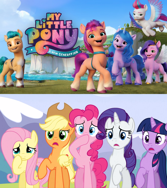 Size: 1280x1440 | Tagged: safe, derpibooru import, edit, edited screencap, screencap, applejack, fluttershy, hitch trailblazer, izzy moonbow, pinkie pie, pipp petals, rarity, sunny starscout, twilight sparkle, zipp storm, earth pony, pegasus, pony, unicorn, my little pony: a new generation, wonderbolts academy, delete this please, disgusted, female, g4 purist, g5, image, male, mane five (g5), mare, op is a duck, op is trying too hard, op isn't even trying anymore, op needs to stop, op wants attention, png, stallion