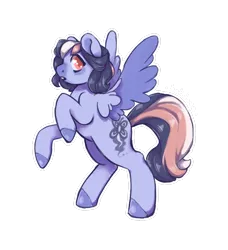 Size: 2339x2563 | Tagged: safe, artist:holidaye, derpibooru import, oc, oc:doodlebug, unofficial characters only, pegasus, pony, bipedal, female, high res, image, mare, outline, png, simple background, solo, spread wings, transparent background, watermark, white outline, wings