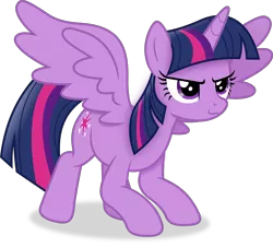 Size: 3816x3450 | Tagged: safe, artist:anime-equestria, derpibooru import, twilight sparkle, twilight sparkle (alicorn), alicorn, pony, >:3, cute, evil grin, female, grin, horn, image, mare, png, simple background, smiling, smirk, solo, transparent background, vector, wings