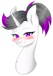 Size: 3003x4237 | Tagged: safe, artist:torihime, derpibooru import, oc, oc:hazel radiate, unofficial characters only, pony, unicorn, blushing, bust, commission, commissioner:biohazard, ear fluff, eyebrows, eyelashes, female, head shot, heart eyes, high res, highlights, horn, image, looking at you, mare, png, ponytail, portrait, simple background, solo, transparent background, unicorn oc, wingding eyes, ych result