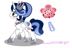 Size: 1280x860 | Tagged: safe, artist:princesslatam-yt, derpibooru import, oc, ponified, unofficial characters only, alicorn, pony, alicorn oc, china airlines, crown, female, folded wings, glow, glowing horn, hoof shoes, horn, image, jewelry, mare, png, raised hoof, regalia, shadow, simple background, solo, standing, transparent background, wings