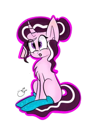 Size: 600x790 | Tagged: safe, artist:skypaw122, derpibooru import, oc, unofficial characters only, pony, unicorn, chest fluff, clothes, eye clipping through hair, horn, image, png, purple eyes, signature, simple background, sitting, socks, solo, transparent background, unicorn oc
