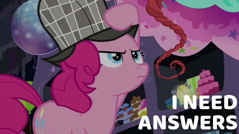 Size: 1280x720 | Tagged: safe, derpibooru import, edit, edited screencap, editor:quoterific, screencap, pinkie pie, earth pony, pony, season 7, secrets and pies, deerstalker, detective, female, hat, image, jpeg, mare, sherlock hat, sherlock pie, solo