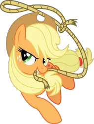 Size: 6000x7884 | Tagged: safe, artist:twilirity, artist:yanoda, derpibooru import, applejack, earth pony, pony, fighting is magic, .svg available, absurd resolution, applejack's hat, community related, cowboy hat, cutie mark, female, freckles, hat, image, lasso, main menu, mare, mouth hold, png, pose, rope, simple background, solo, stetson, transparent background, vector