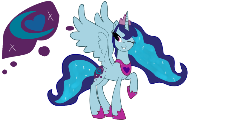 Size: 1560x799 | Tagged: safe, artist:magictimeymare12, derpibooru import, princess luna, sonata dusk, ponified, alicorn, pony, alternate universe, cute, cutie mark, equestria girls ponified, image, one eye closed, png, simple background, solo, spread wings, transparent background, wings, wink