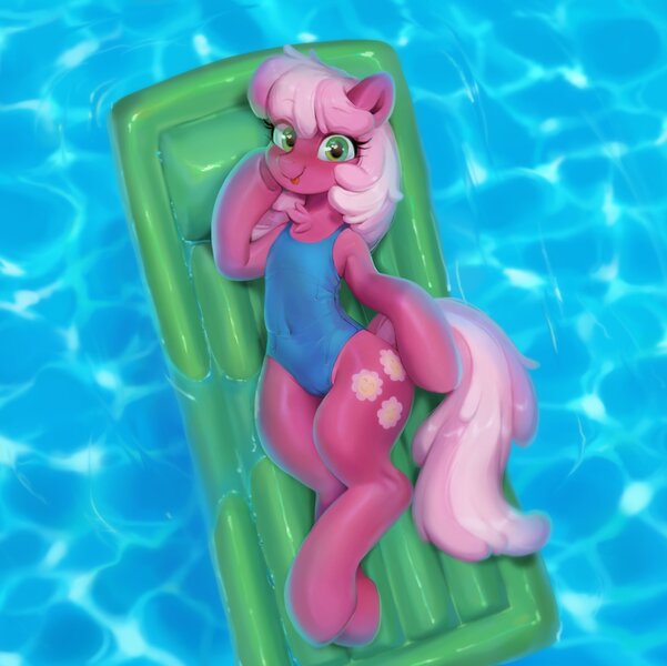 Size: 2902x2895 | Tagged: questionable, artist:orchidpony, derpibooru import, cheerilee, earth pony, pony, semi-anthro, belly button, blushing, cameltoe, cheeribetes, clothes, cute, eye clipping through hair, eyebrows, eyebrows visible through hair, female, floaty, high res, image, jpeg, looking at you, mare, one-piece swimsuit, smiling, smiling at you, solo, solo female, sukumizu, swimsuit, water