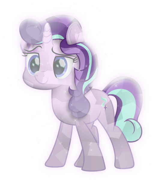 Size: 1691x1976 | Tagged: safe, artist:lincolnbrewsterfan, derpibooru import, starlight glimmer, crystal pony, pony, unicorn, a horse shoe-in, my little pony: the movie, .svg available, alternate hairstyle, alternate tailstyle, beautiful, bedroom eyes, blue eyes, crystallized, derpibooru exclusive, female, glow, gradient mane, gradient tail, happy, horn, image, inkscape, lidded eyes, looking forward, mane, mare, movie accurate, moviefied, png, show moviefied, simple background, smiling, smirk, solo, sparkles, standing, tail, transparent background, vector