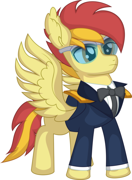 Size: 5565x7563 | Tagged: safe, artist:cyanlightning, derpibooru import, oc, oc:galaxy strike, pegasus, pony, .svg available, absurd resolution, clothes, glasses, image, male, png, simple background, stallion, transparent background, uniform, vector