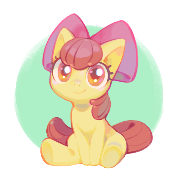 Size: 1668x1761 | Tagged: safe, artist:torarara, derpibooru import, apple bloom, earth pony, pony, adorabloom, cute, female, filly, image, looking at you, png, smiling, solo
