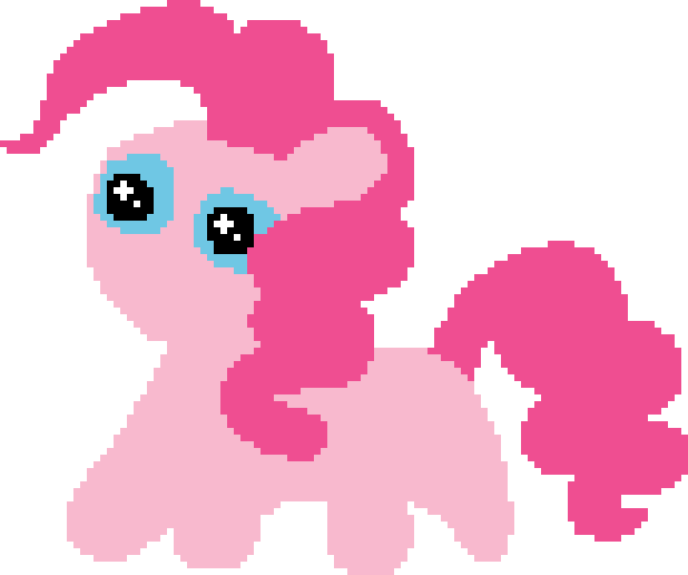 Size: 618x516 | Tagged: safe, artist:minus, derpibooru import, pinkie pie, earth pony, pony, derpibooru exclusive, female, image, mare, no mouth, no nose, no shading, pixel art, png, short legs, simple background, solo, starry eyes, stylistic suck, transparent background, wide eyes, wingding eyes