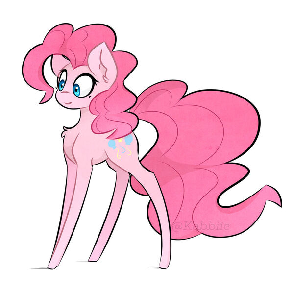 Size: 1280x1280 | Tagged: safe, artist:pointdelta, derpibooru import, pinkie pie, earth pony, pony, chest fluff, female, image, jpeg, mare, redraw, simple background, solo, white background