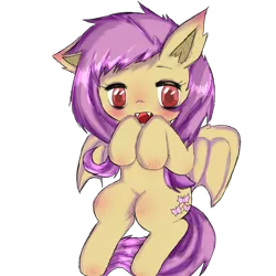 Size: 600x600 | Tagged: safe, artist:bbyukiyomii, derpibooru import, fluttershy, bat pony, bat ponified, blushing, chibi, cute, fangs, flutterbat, image, png, race swap, shyabates, shyabetes, simple background, solo, transparent background