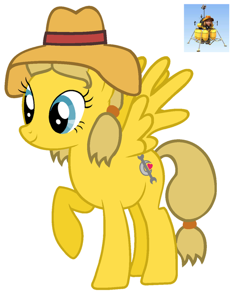 Size: 1128x1426 | Tagged: safe, derpibooru import, ponified, pegasus, pony, female, hat, image, lunar lander, png, the space place