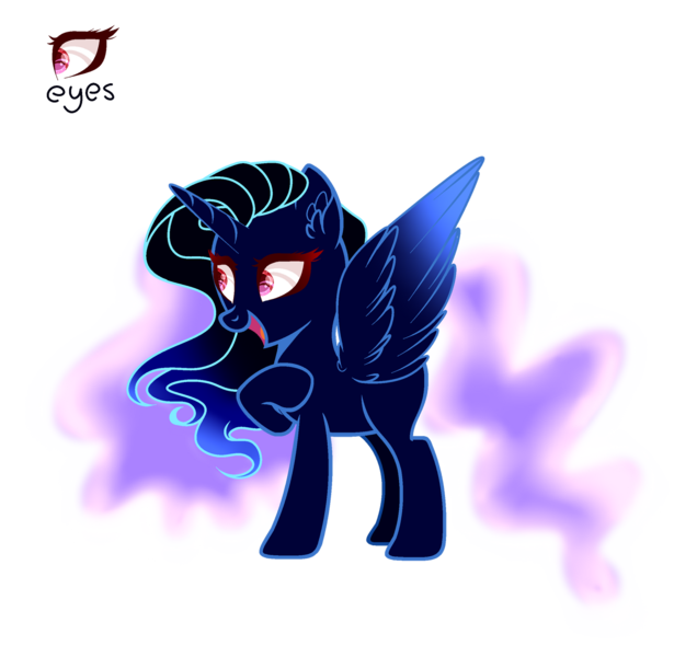 Size: 1280x1207 | Tagged: safe, artist:stardustshadowsentry, derpibooru import, alicorn, pony, female, image, mare, offspring, parent:nightmare moon, parent:tantabus, png, simple background, solo, transparent background