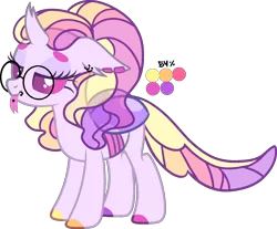 Size: 1709x1412 | Tagged: safe, artist:kurosawakuro, derpibooru import, oc, changepony, hybrid, female, glasses, image, magical lesbian spawn, offspring, parent:ocellus, parent:rainbow harmony, png, simple background, solo, transparent background