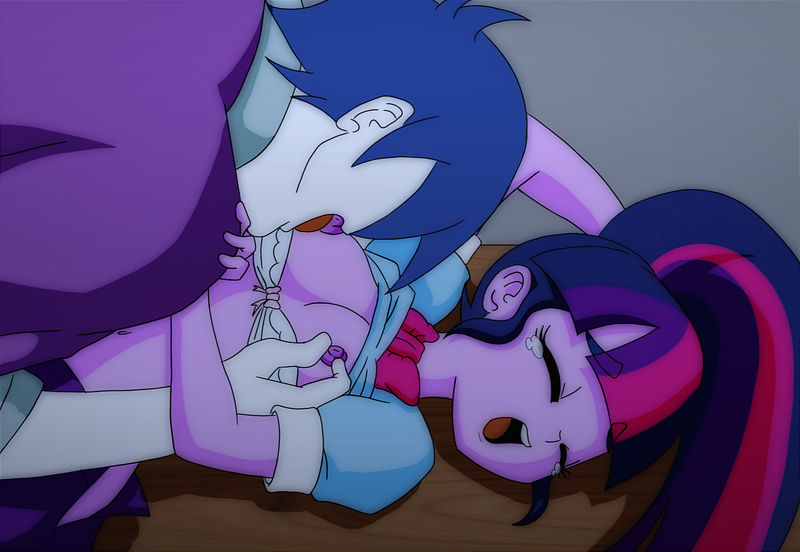 Size: 1565x1080 | Tagged: questionable, artist:smoker, derpibooru import, sci-twi, shining armor, twilight sparkle, equestria girls, alumnus shining armor, bra, breasts, clothes, female, image, male, nipple licking, nipple pinch, nipple stimulation, nipples, nudity, png, underwear