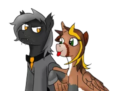 Size: 848x617 | Tagged: safe, artist:tranzmuteproductions, derpibooru import, oc, unofficial characters only, alicorn, bat pony, pony, :p, alicorn oc, bat pony oc, bat wings, clothes, coat markings, female, frown, horn, image, male, mare, necktie, png, raised hoof, simple background, socks (coat marking), stallion, tongue out, transparent background, wings