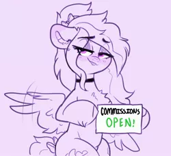 Size: 3044x2781 | Tagged: safe, artist:triplesevens, derpibooru import, oc, oc:lucid dream, pegasus, pony, bedroom eyes, chest fluff, commissions open, ear fluff, eye clipping through hair, eyebrows, eyebrows visible through hair, female, floppy ears, grin, image, jpeg, lip bite, looking at you, mare, sketch, smiling, solo