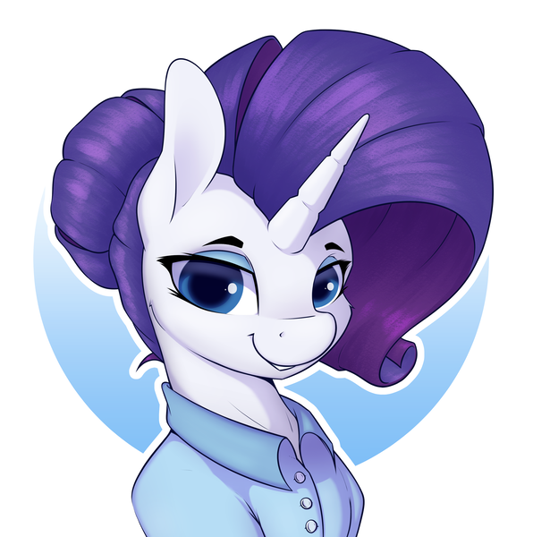 Size: 3057x3079 | Tagged: safe, artist:aquaticvibes, derpibooru import, rarity, pony, unicorn, clothes, cute, female, image, looking at you, mare, png, raribetes, simple background, smiling, smiling at you, solo, white background