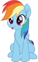 Size: 498x804 | Tagged: safe, artist:spookitty, derpibooru import, rainbow dash, pegasus, pony, cute, dashabetes, female, image, mare, mlem, movie accurate, png, silly, simple background, sitting, solo, tongue out, transparent background