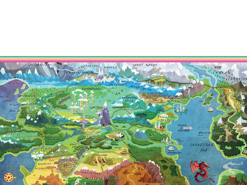 Size: 1600x1200 | Tagged: safe, derpibooru import, book, g4, image, jpeg, map of equestria, official, welcome to ponyville (book)