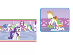 Size: 1600x1200 | Tagged: safe, derpibooru import, official, opalescence, rarity, pony, unicorn, book, carousel boutique, clothes, dress, female, g4, gala dress, glasses, image, jpeg, mannequin, mare, measuring tape, welcome to ponyville (book)