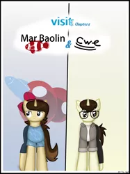 Size: 1748x2333 | Tagged: safe, artist:99999999000, derpibooru import, oc, oc:cwe, oc:mar baolin, unofficial characters only, fish, pony, unicorn, comic:visit, clothes, clownfish, comic, female, glasses, image, male, png