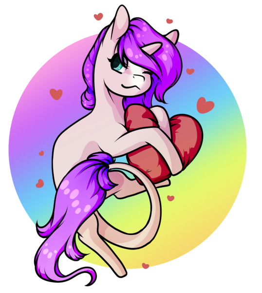 Size: 2882x3212 | Tagged: safe, artist:oneiria-fylakas, derpibooru import, oc, pony, unicorn, chibi, female, image, mare, one eye closed, png, solo, wink