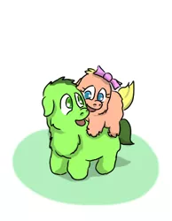 Size: 360x465 | Tagged: safe, artist:carpdime, derpibooru import, oc, oc:avocado, oc:bonnie, fluffy pony, series:little avocado, fluffy pony original art, foal, hugbox, image, png