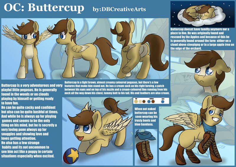 Size: 4096x2894 | Tagged: safe, artist:db, artist:dbcreativearts, derpibooru import, oc, oc:buttercup, pegasus, pony, image, jpeg, reference sheet, sleeping, solo