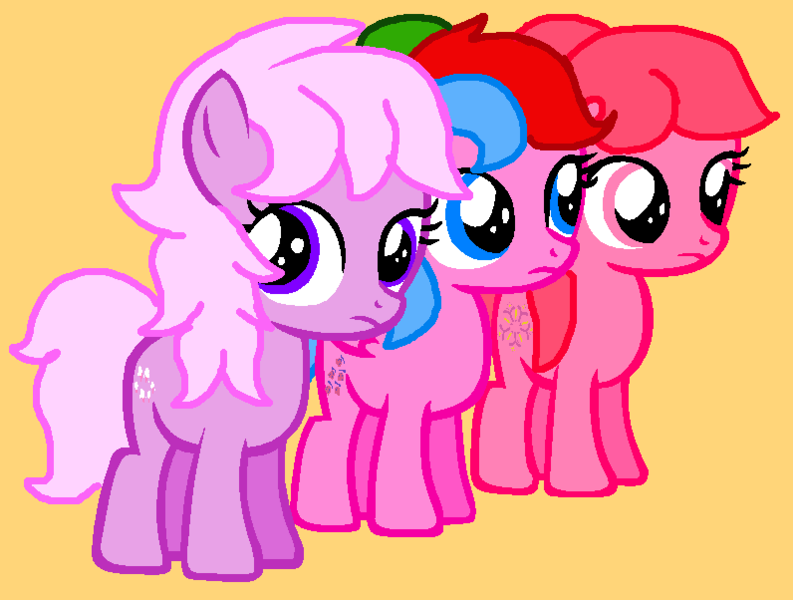 Size: 796x602 | Tagged: safe, artist:bettybittybelle675, derpibooru import, honeysuckle, lickety split, whizzer, earth pony, flutter pony, pegasus, pony, twinkle eyed pony, adorasuckle, cute, female, filly, frown, g1 licketybetes, g1 to g4, g4, generation leap, image, orange background, png, simple background, trio, whizzabetes