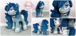 Size: 2610x1250 | Tagged: safe, artist:dixierarity, derpibooru import, oc, oc:moonheart, unicorn, choker, commission, crystal, handmade, image, jpeg, moon, plushie, swarovski