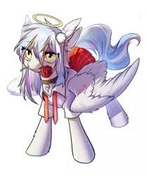 Size: 1714x2048 | Tagged: safe, artist:swaybat, derpibooru import, oc, unofficial characters only, pegasus, pony, explicit source, halo, image, jpeg, solo