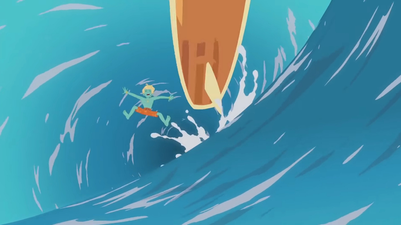 Size: 3410x1920 | Tagged: safe, derpibooru import, screencap, zephyr breeze, blue crushed, equestria girls, equestria girls series, barefoot, eyes closed, feet, high res, image, jpeg, male, open mouth, solo, surfboard