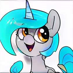 Size: 1024x1024 | Tagged: safe, artist:thisponydoesnotexist, derpibooru import, machine learning generated, pony, horn, image, jpeg, neural network, open mouth