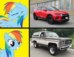 Size: 710x551 | Tagged: safe, artist:thatradhedgehog, derpibooru import, rainbow dash, pegasus, chevrolet blazer, image, meme, png