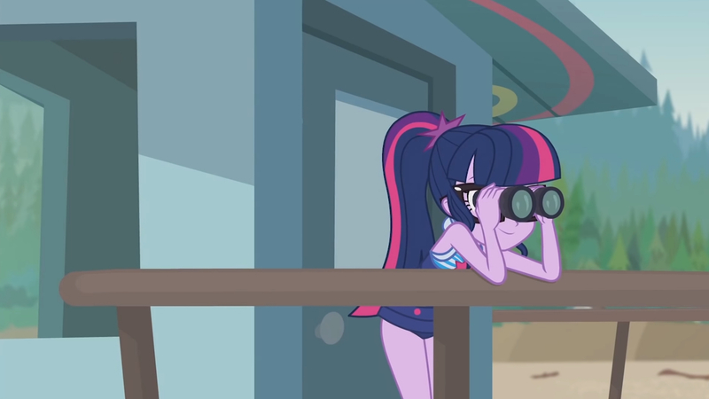 Size: 3410x1920 | Tagged: safe, derpibooru import, screencap, sci-twi, twilight sparkle, equestria girls, equestria girls series, unsolved selfie mysteries, clothes, female, glasses, high res, image, jpeg, one-piece swimsuit, ponytail, smiling, solo, swimsuit