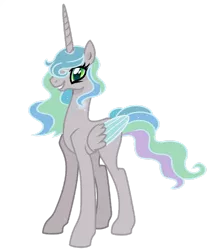 Size: 1280x1532 | Tagged: safe, artist:venomous-cookietwt, derpibooru import, oc, unofficial characters only, alicorn, changepony, hybrid, pony, alicorn oc, eyelashes, female, folded wings, green eyes, horn, image, magical lesbian spawn, mare, offspring, parent:princess celestia, parent:queen chrysalis, parents:chryslestia, png, simple background, smiling, solo, standing, tail, transparent background, wings