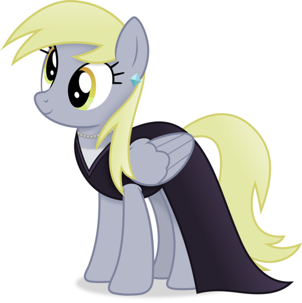 Size: 4465x4470 | Tagged: safe, artist:anime-equestria, derpibooru import, derpy hooves, pegasus, pony, absurd resolution, classy, clothes, dress, ear piercing, earring, female, folded wings, image, jewelry, mare, necklace, piercing, png, shadow, simple background, smiling, solo, standing, tail, transparent background, vector, wings, yellow eyes, yellow mane