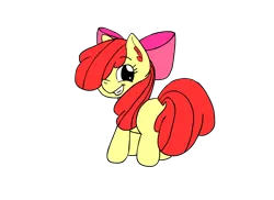 Size: 2307x1678 | Tagged: safe, artist:hissycaggle, derpibooru import, apple bloom, earth pony, pony, female, filly, hair over one eye, image, png, simple background, solo, transparent background