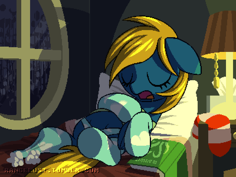 Size: 800x600 | Tagged: safe, artist:rangelost, derpibooru import, oc, oc:rainy season, unofficial characters only, pegasus, pony, book, clothes, image, panties, png, sleeping, socks, solo, underwear